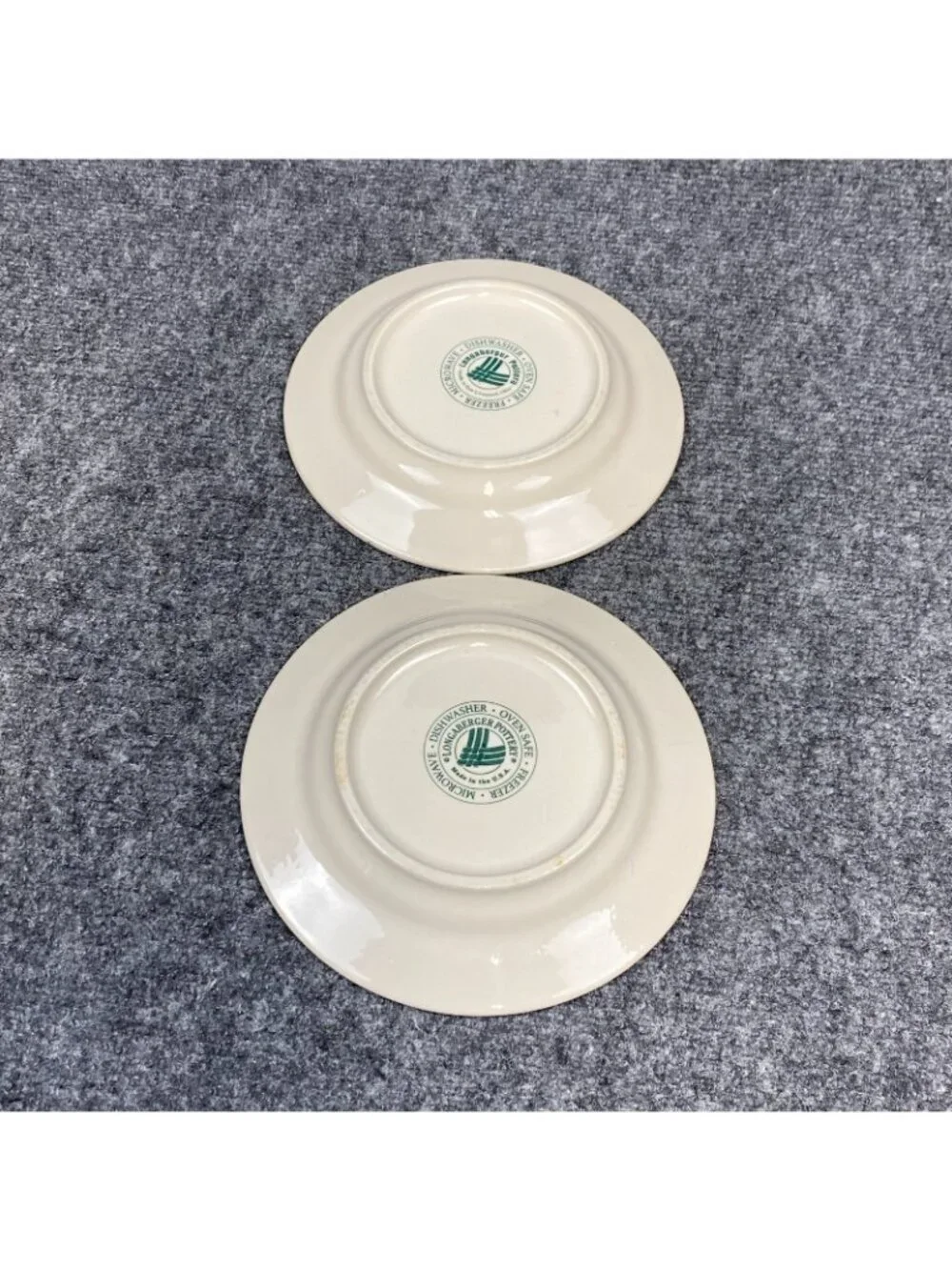 Longaberger Pottery Woven Traditions Heritage Green  2 Salad Plates  7 1/4